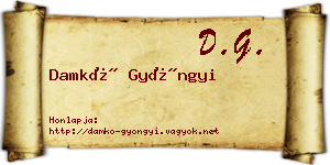 Damkó Gyöngyi névjegykártya