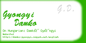 gyongyi damko business card